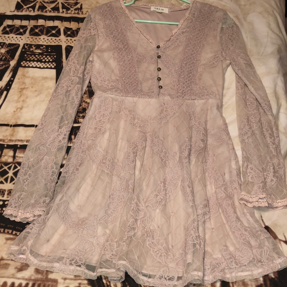 Long sleeved lace dress